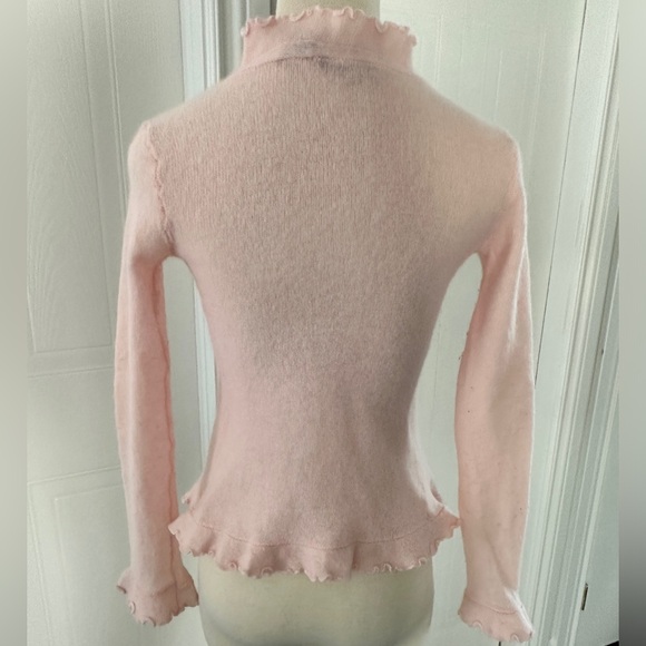 Vintage Moda International Baby Pink Lambswool and Rabbit Hair Cardigan Sweater - Picture 6 of 9